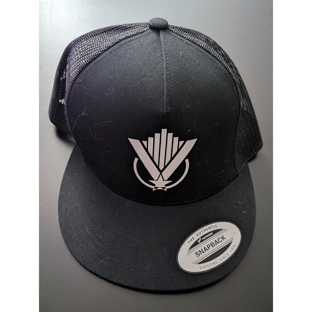 The Classics Yupoong Mesh Back SnapBack Trucker Hat Black Insignia V Mil‎ Logo